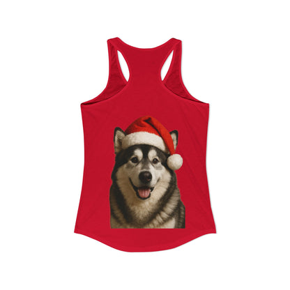 Santa Paws Malamute Women's Racerback Tank