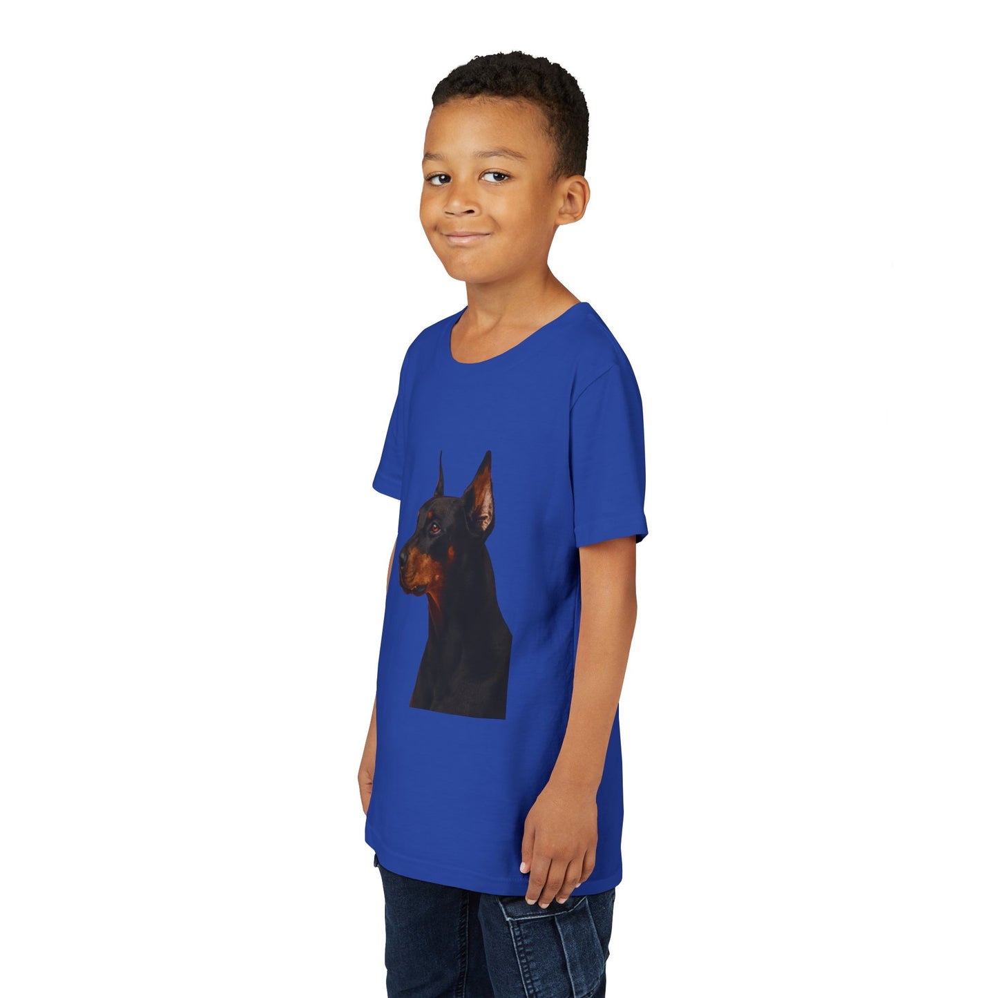 Doberman Head Youth Unisex Short Sleeve Crewneck Tee