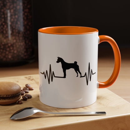 My Heart Beats For Basenjis 2-Tone Coffee Mug