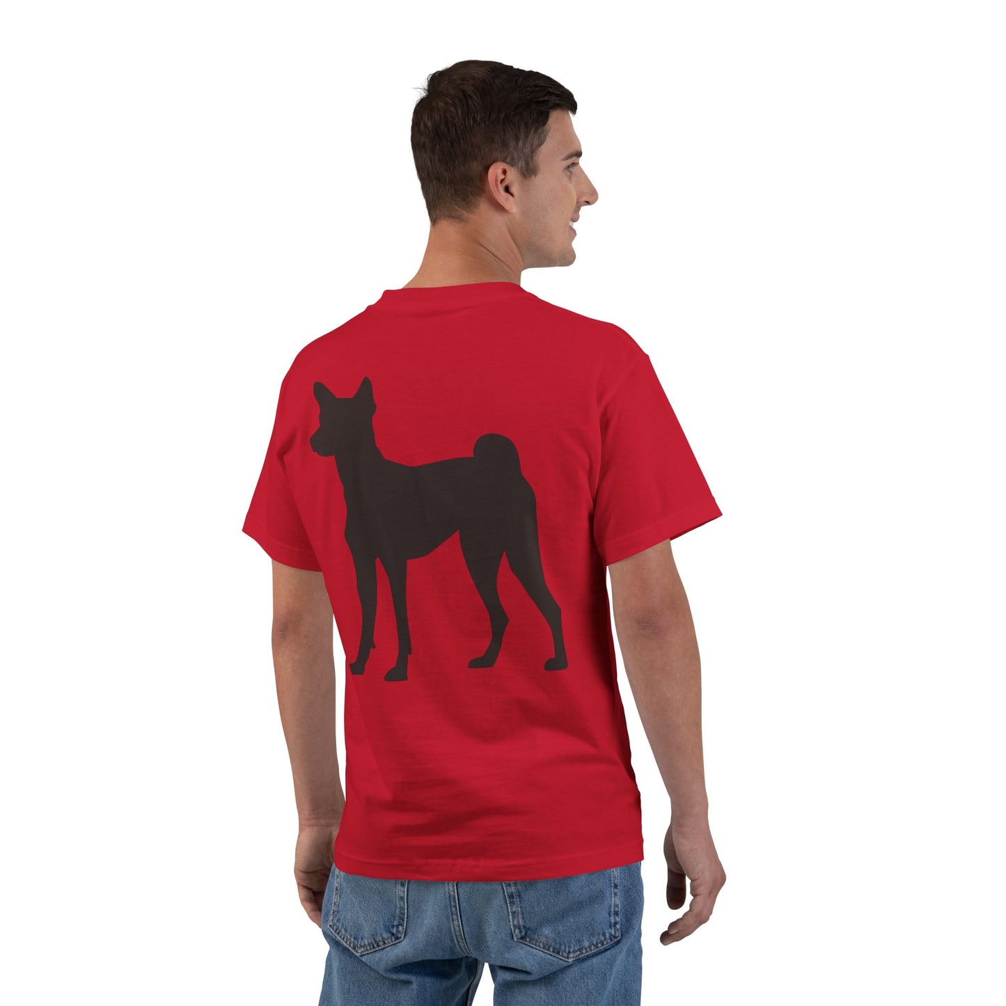 Basenji Silhouette Men's Short-Sleeve Crewneck Tee