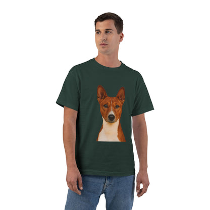 Basenji Head Men's Short-Sleeve Crewneck Tee