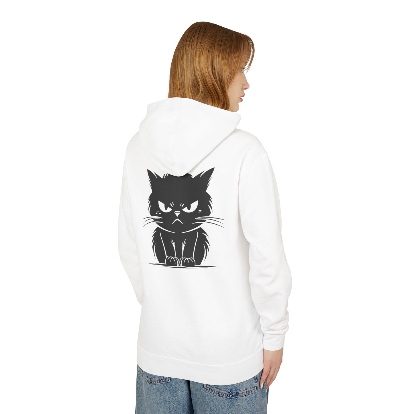 Angry Cat Unisex Lightweight Hoodie