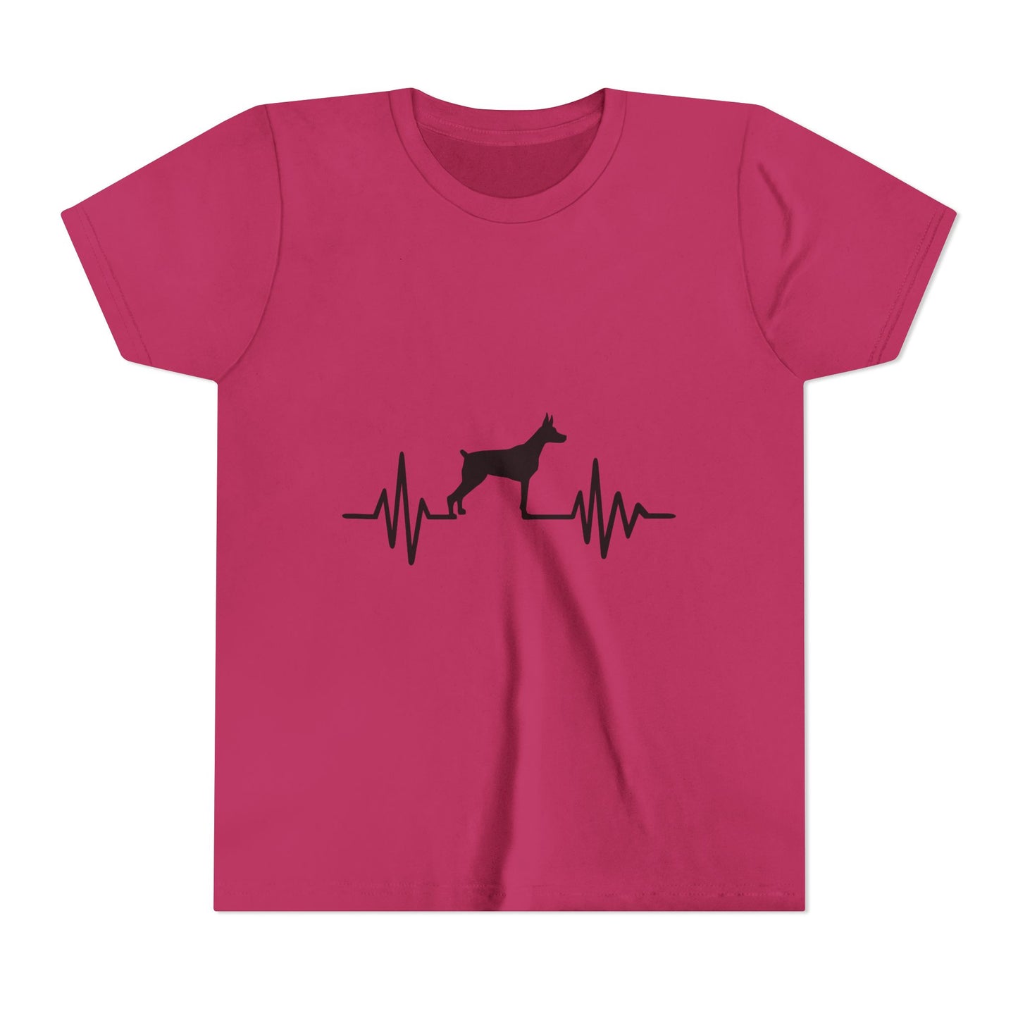 My Heart Beats For Dobermans Youth Unisex Short Sleeve Crewneck Tee