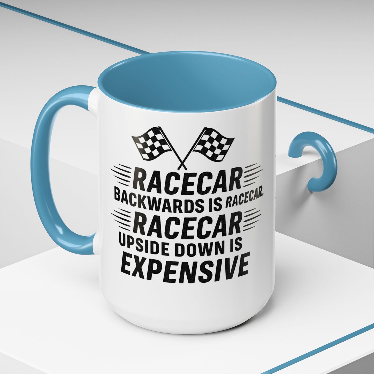 Racecar Backwards 2-Tone Coffee Mug