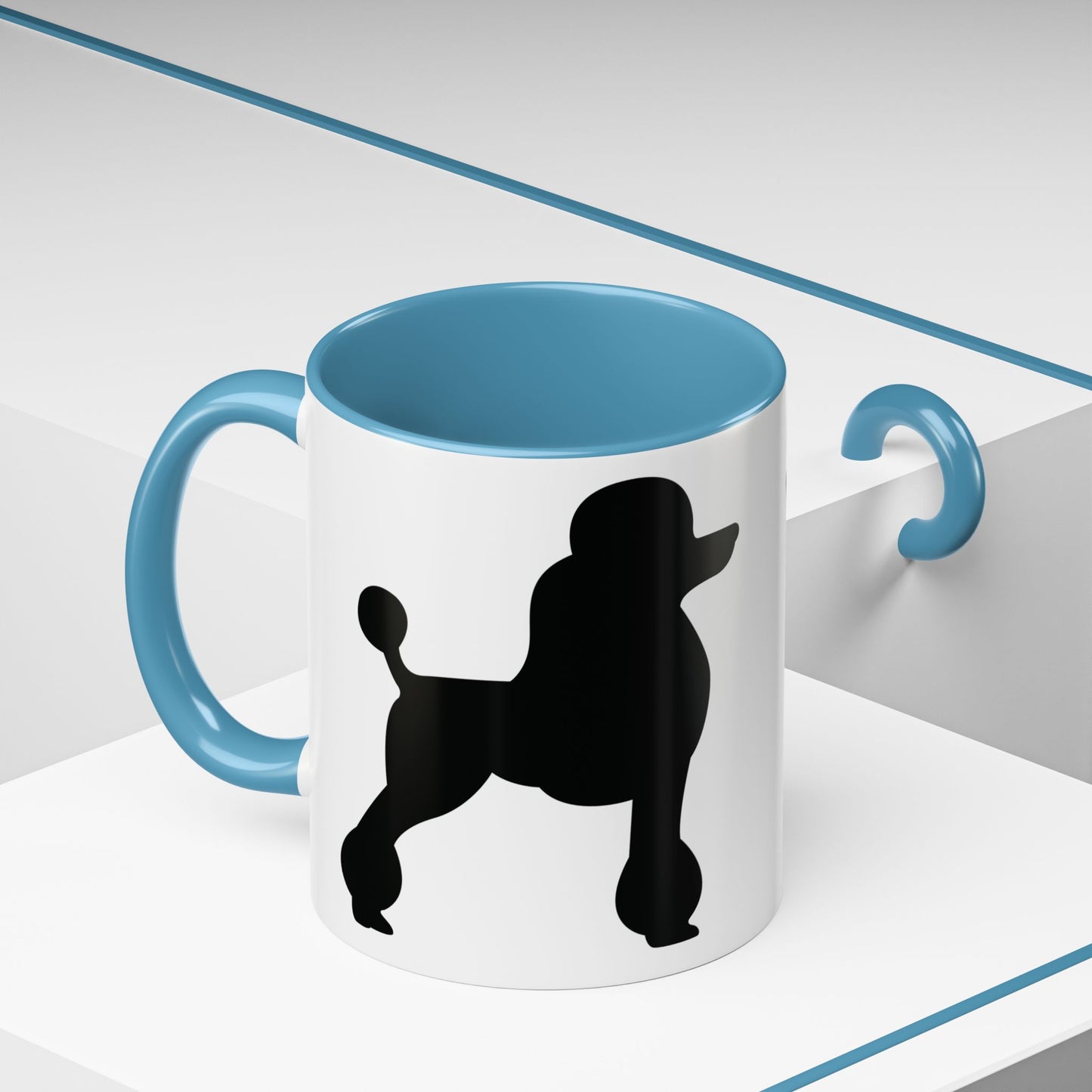 Poodle Silhouette 2-Tone Coffee Mug