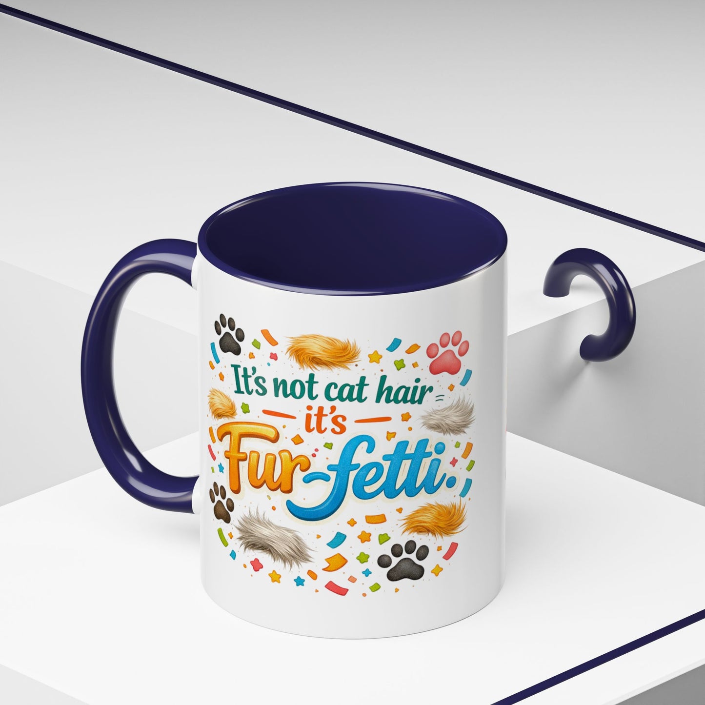 Fur-Fetti Cat 2-Tone Coffee Mug