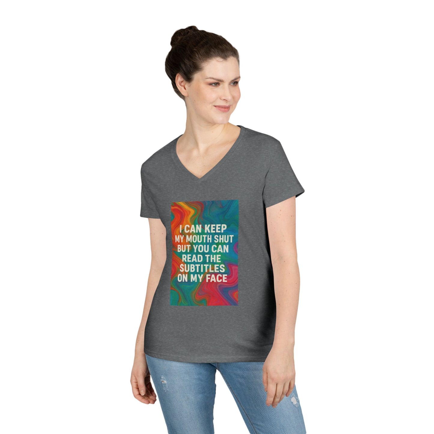 Subtitles Women's V-Neck T-Shirt