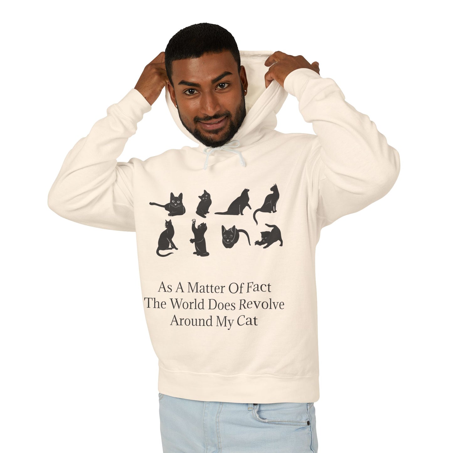 Matter Of Fact Cat Unisex Lightweight Hoodie