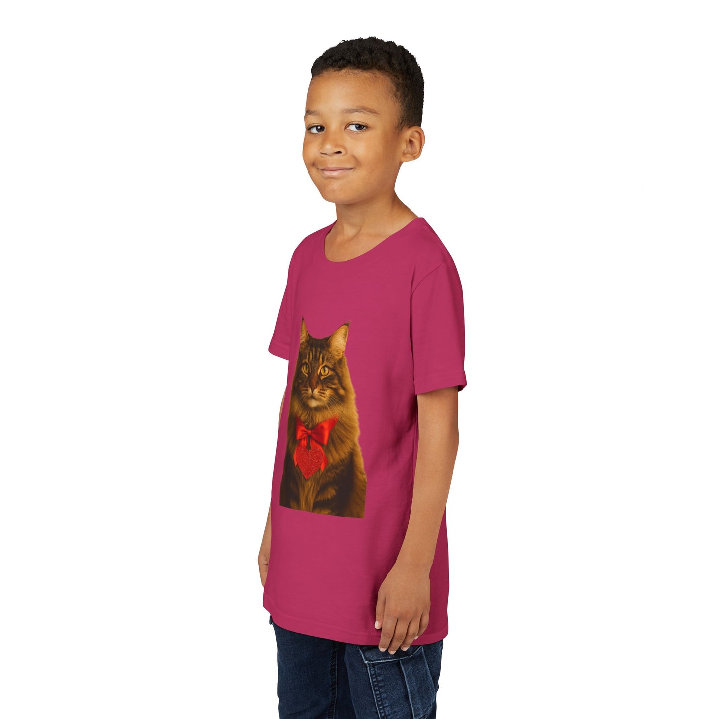 Cupid's Companion Cat Youth Unisex Short Sleeve Crewneck Tee