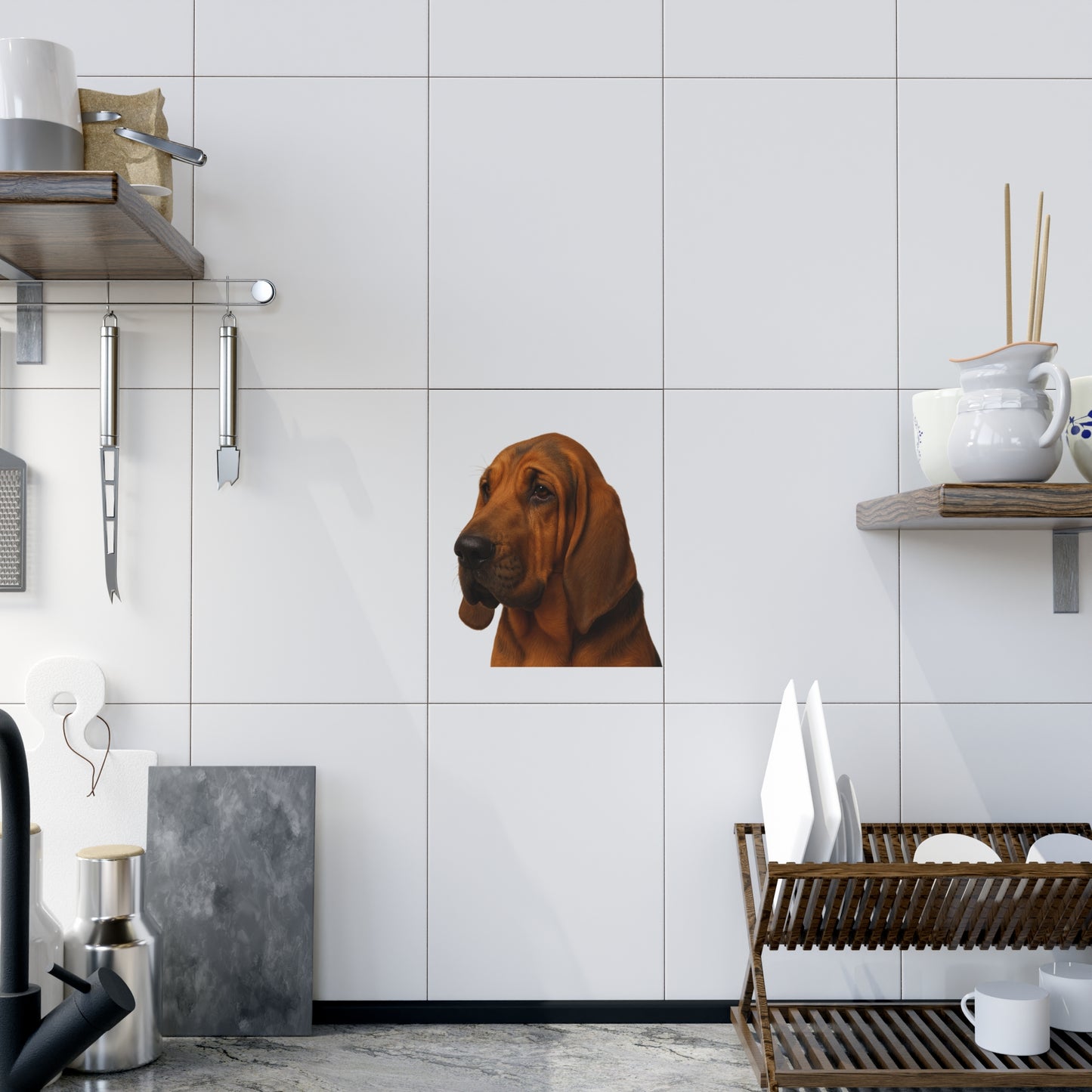 Bloodhound Head Ceramic Photo Tile