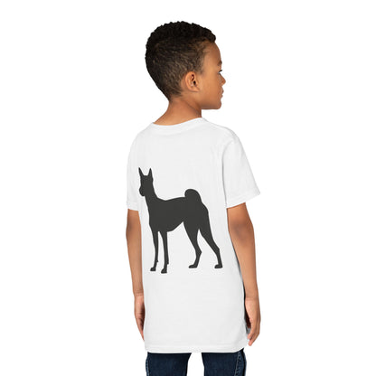 Basenji Silhouette Youth Unisex Short Sleeve Crewneck Tee