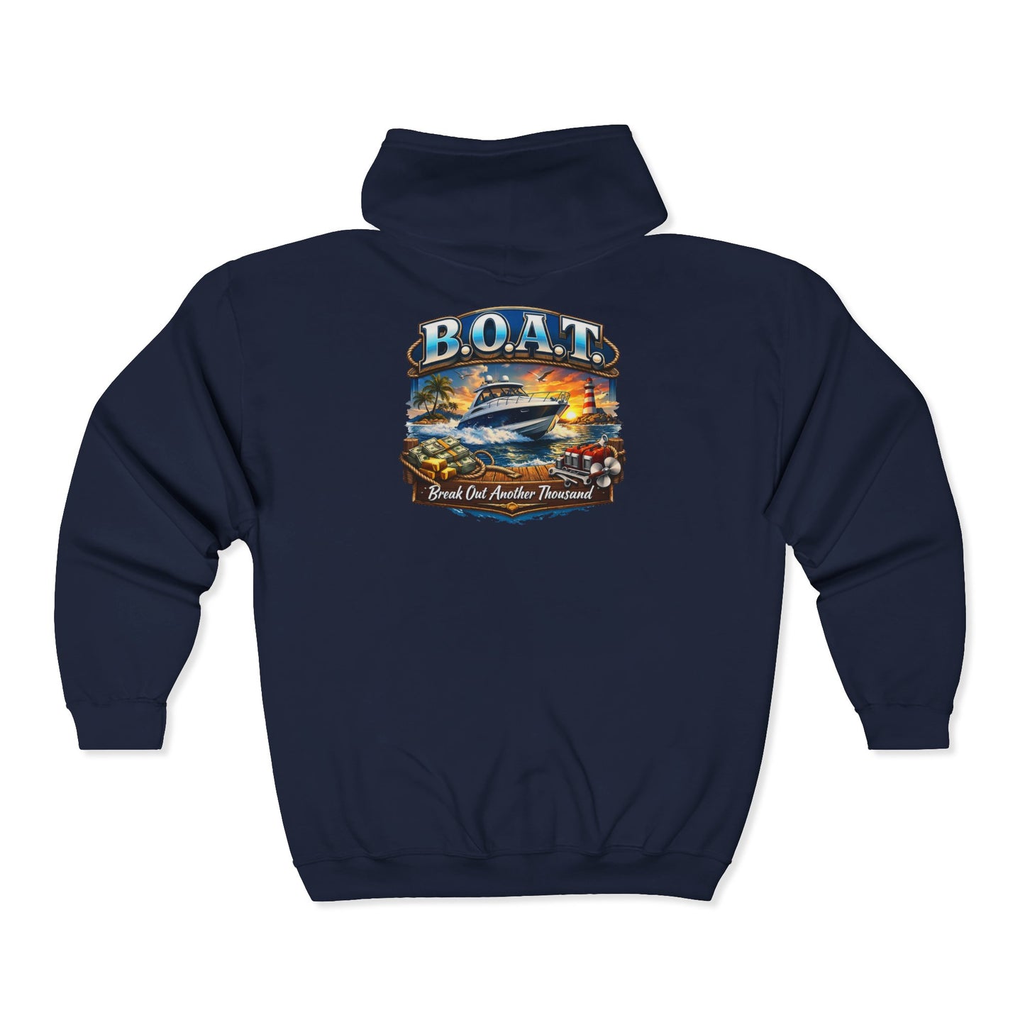 B.O.A.T. Unisex Full Zip Hoodie