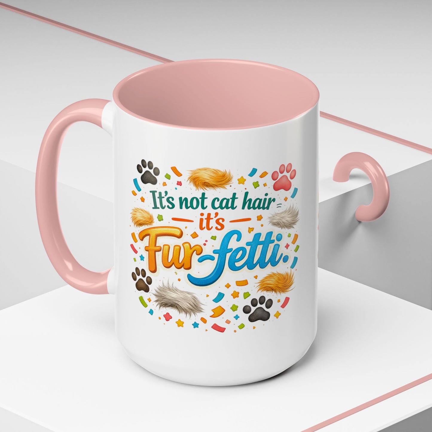 Fur-Fetti Cat 2-Tone Coffee Mug