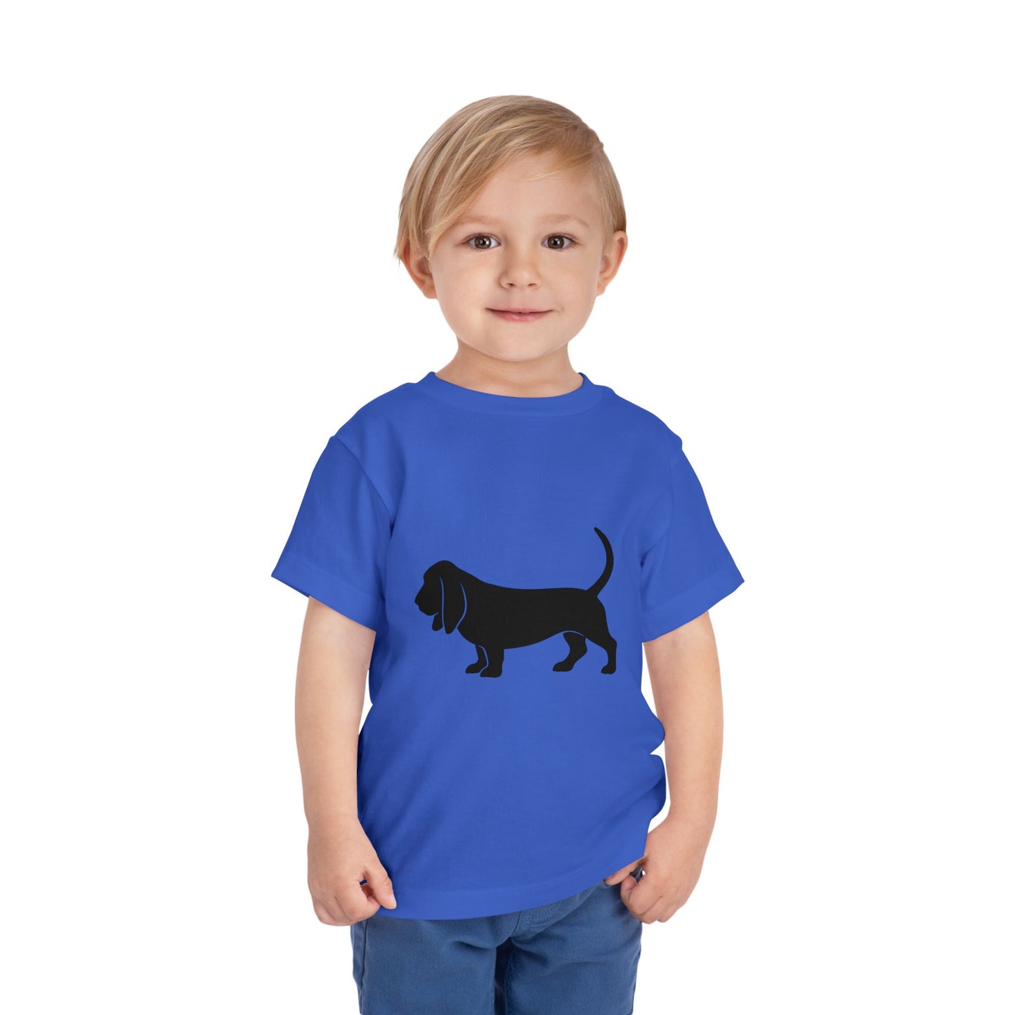 Basset Silhouette Toddler Unisex Short Sleeve Crewneck Tee