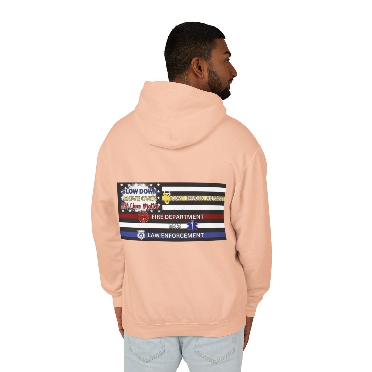 Slow Down Move Over Flag Unisex Lightweight Hoodie