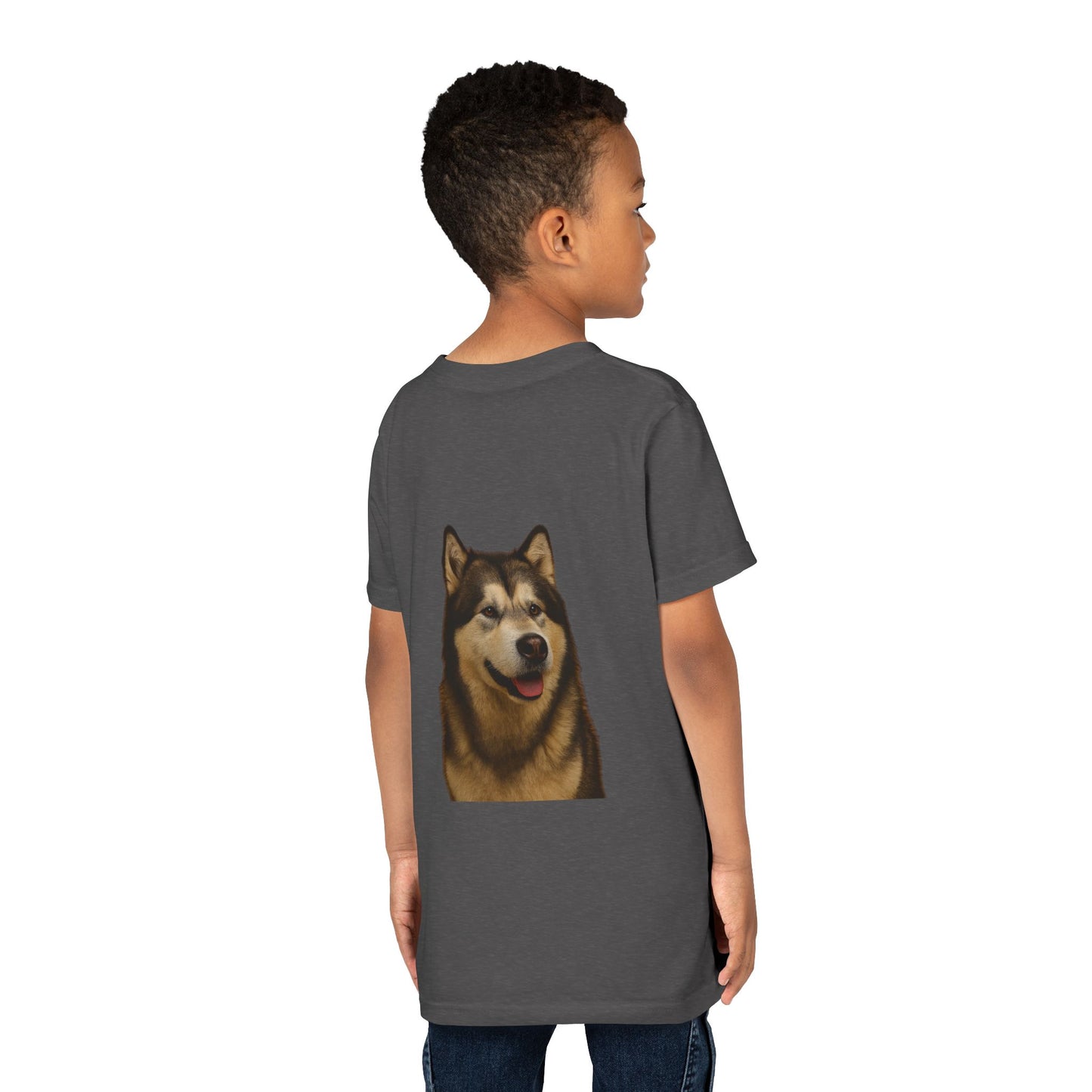 Malamute Head Youth Unisex Short Sleeve Crewneck Tee