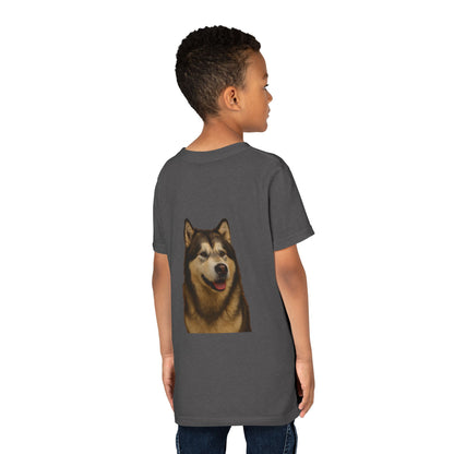 Malamute Head Youth Unisex Short Sleeve Crewneck Tee