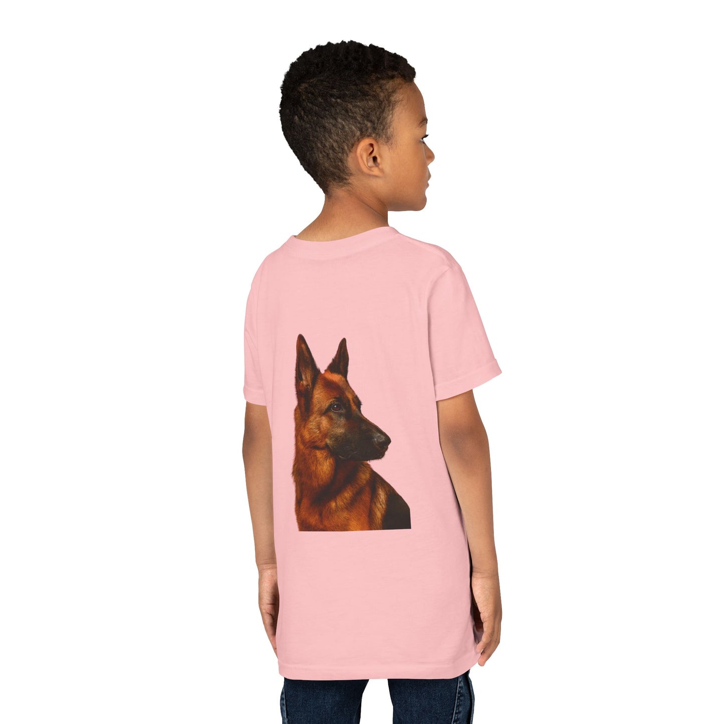German Shepherd Head Youth Unisex Short Sleeve Crewneck Tee