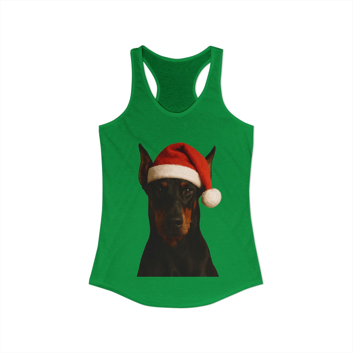 Santa Paws Doberman Women's Racerback Tank