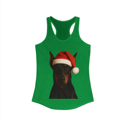 Santa Paws Doberman Women's Racerback Tank