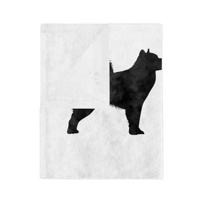 Malamute Silhouette Velveteen Microfiber Blanket