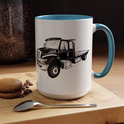 Flatbed Tow Truck 2-Tone Coffee Mug