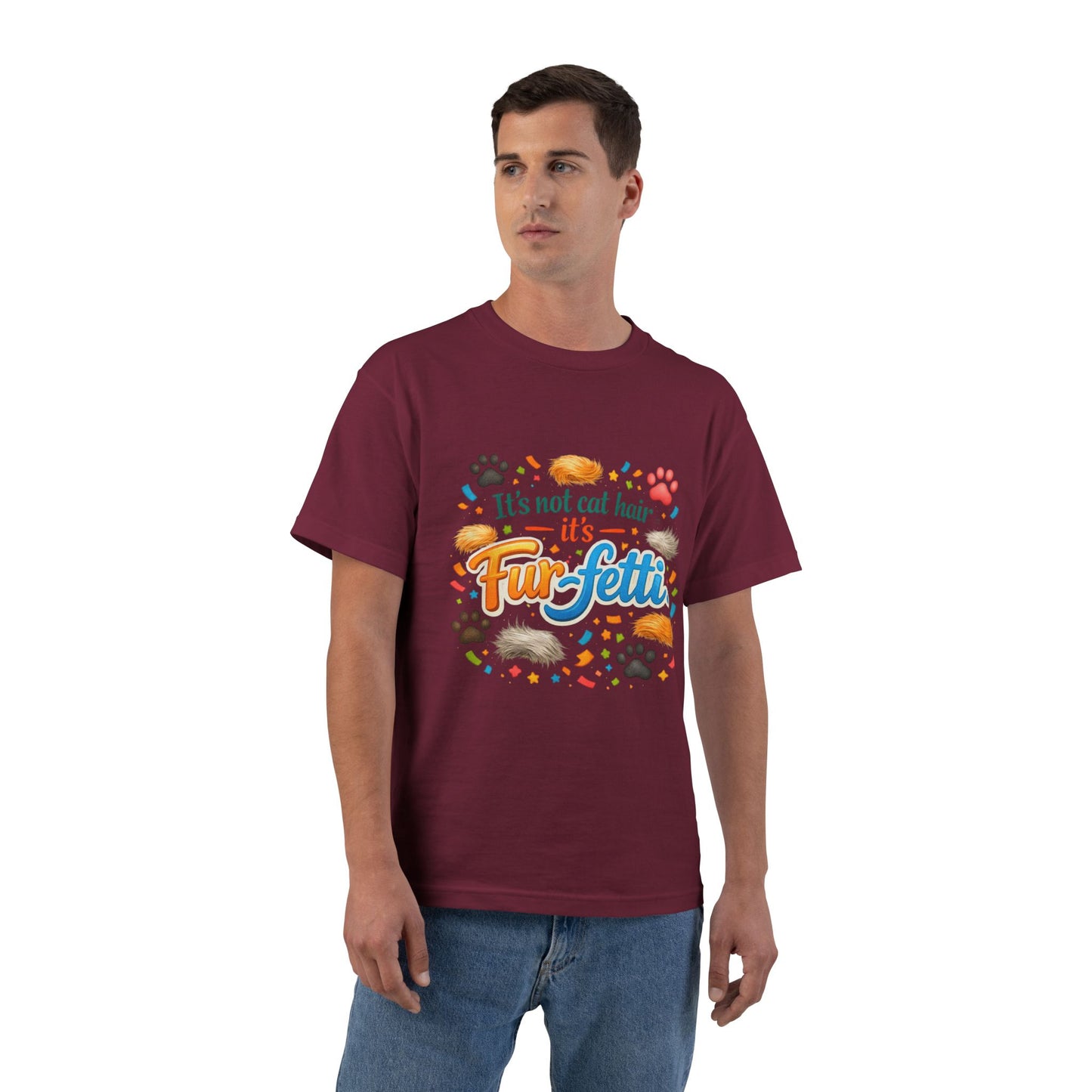 Fur-Fetti Cat Men's Short-Sleeve Crewneck Tee