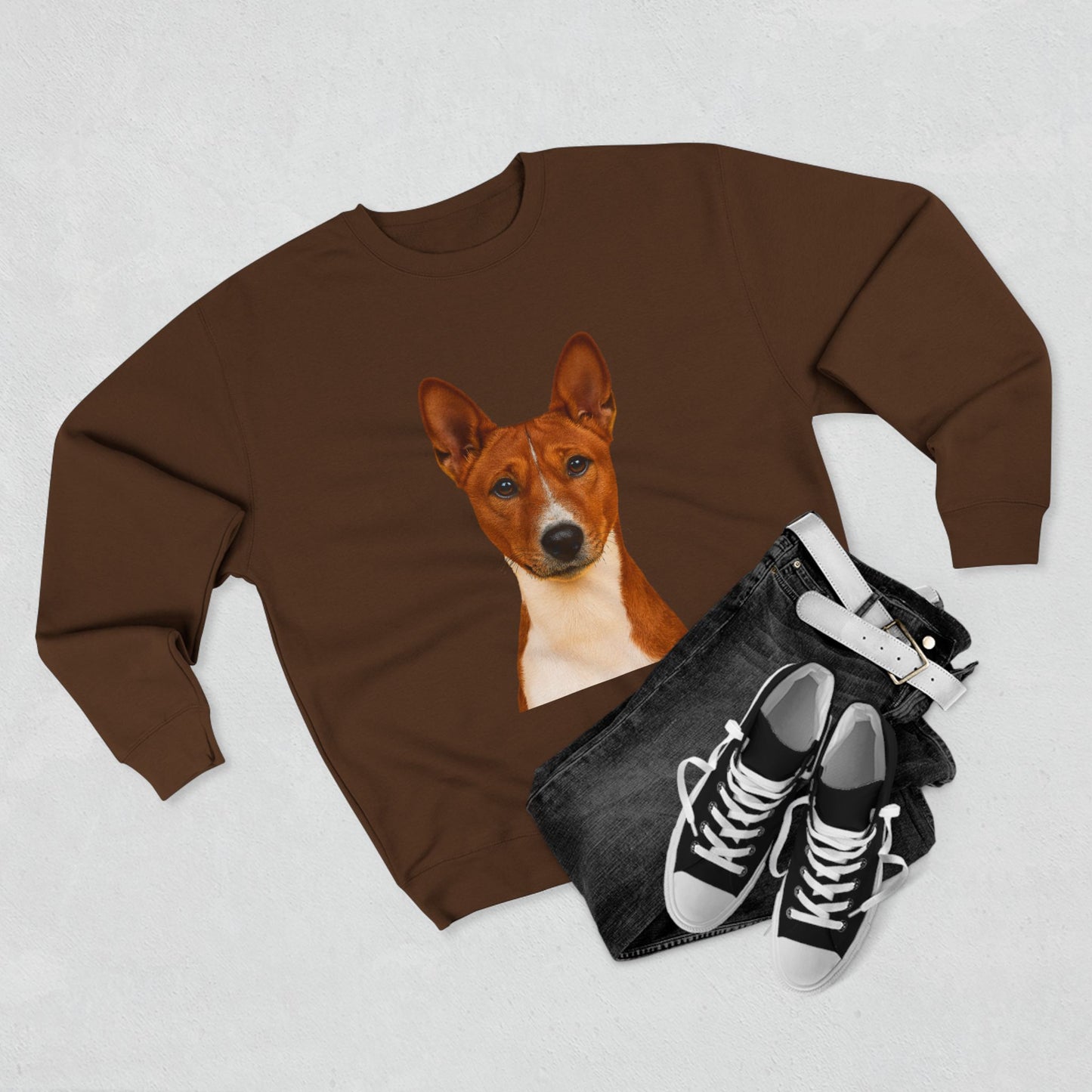 Basenji Head Unisex Crewneck Sweatshirt