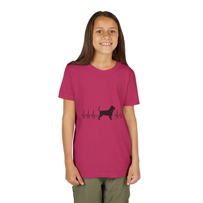 My Heart Beats For Bloodhounds Youth Unisex Short Sleeve Crewneck Tee