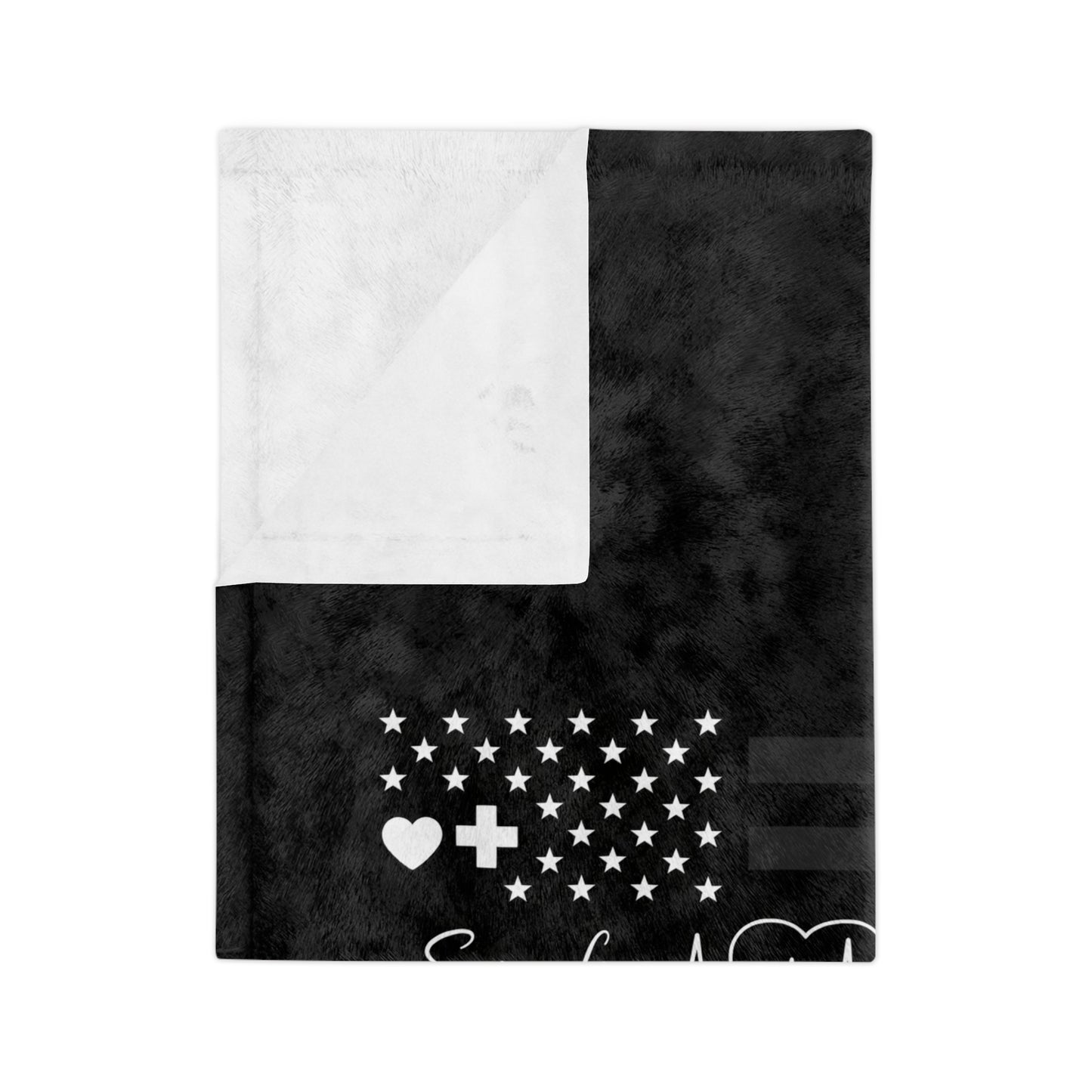 Thin White Line Velveteen Microfiber Blanket