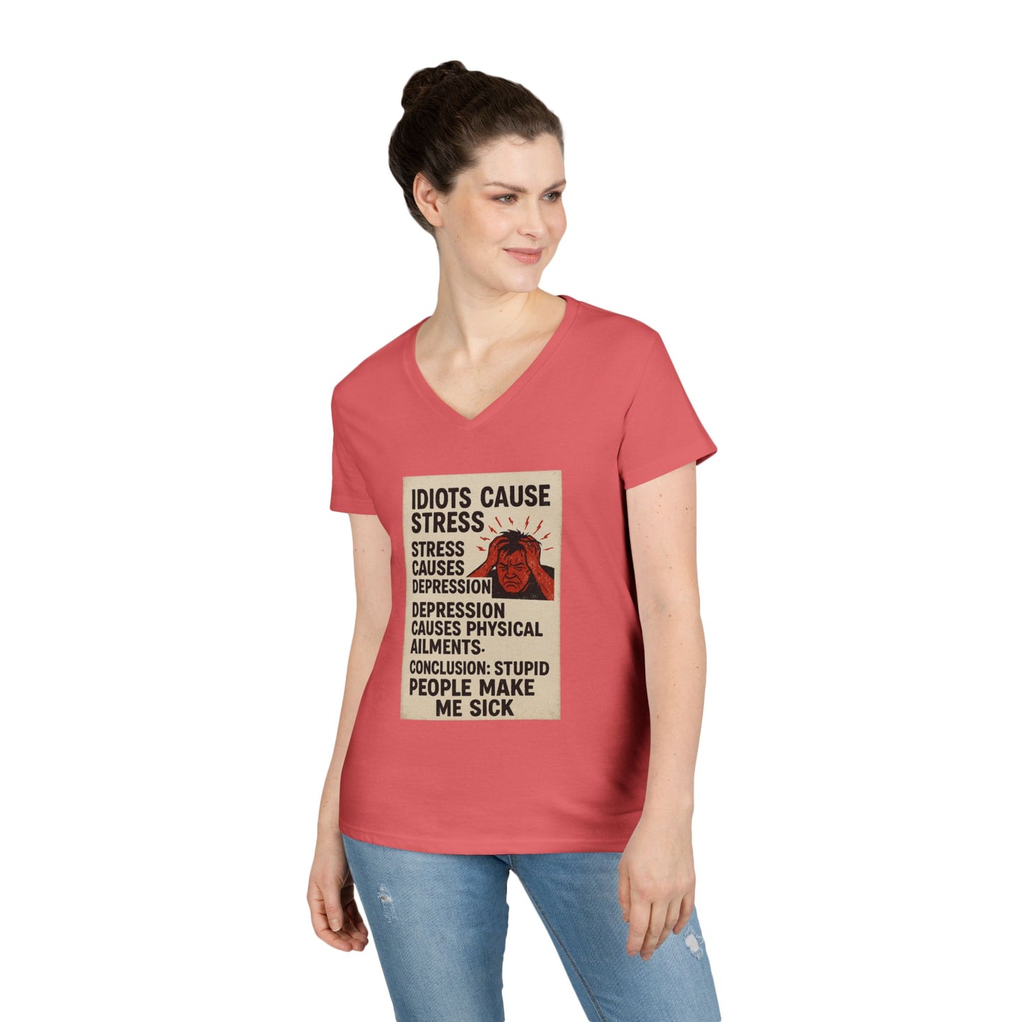 Stupid People Women's V-Neck T-Shirt