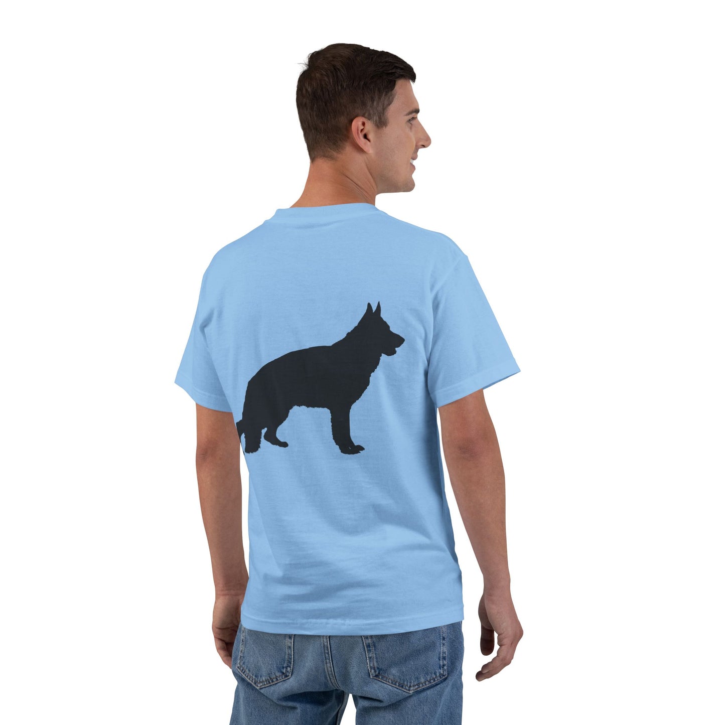 German Shepherd Silhouette Men's Short-Sleeve Crewneck Tee