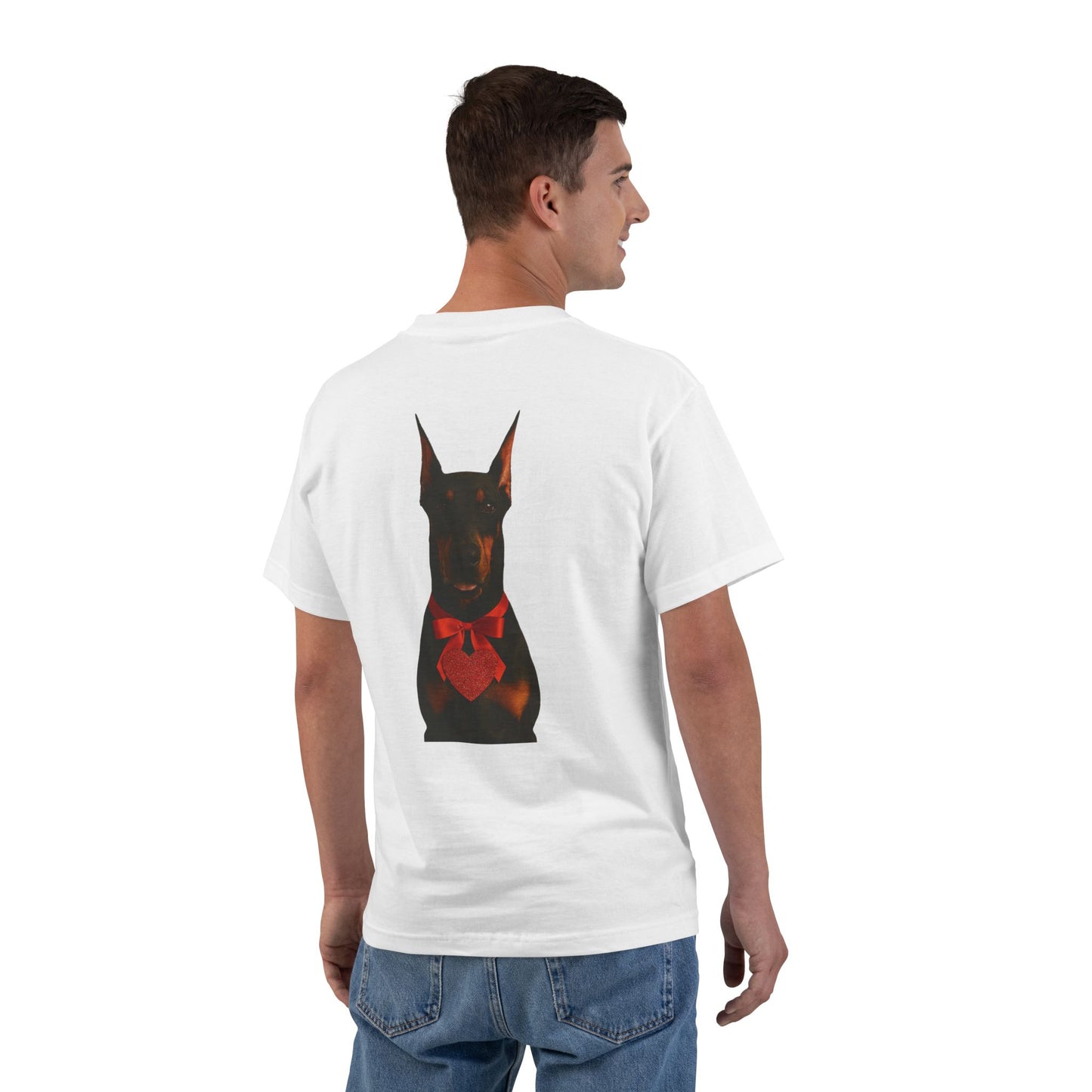 Cupid's Companion Doberman Men's Short-Sleeve Crewneck Tee