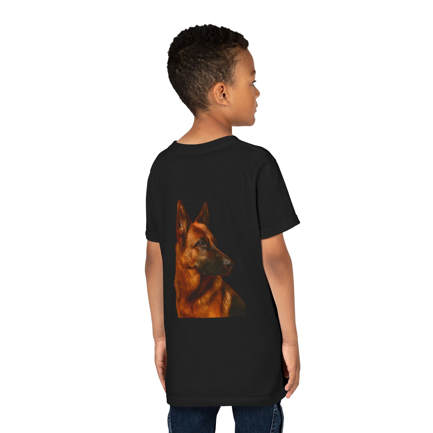 German Shepherd Head Youth Unisex Short Sleeve Crewneck Tee