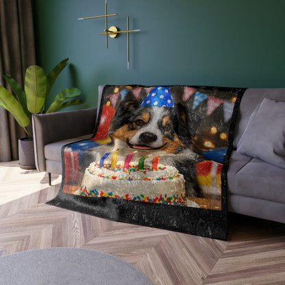 Birthday Buddy Aussie Crushed Velvet Blanket