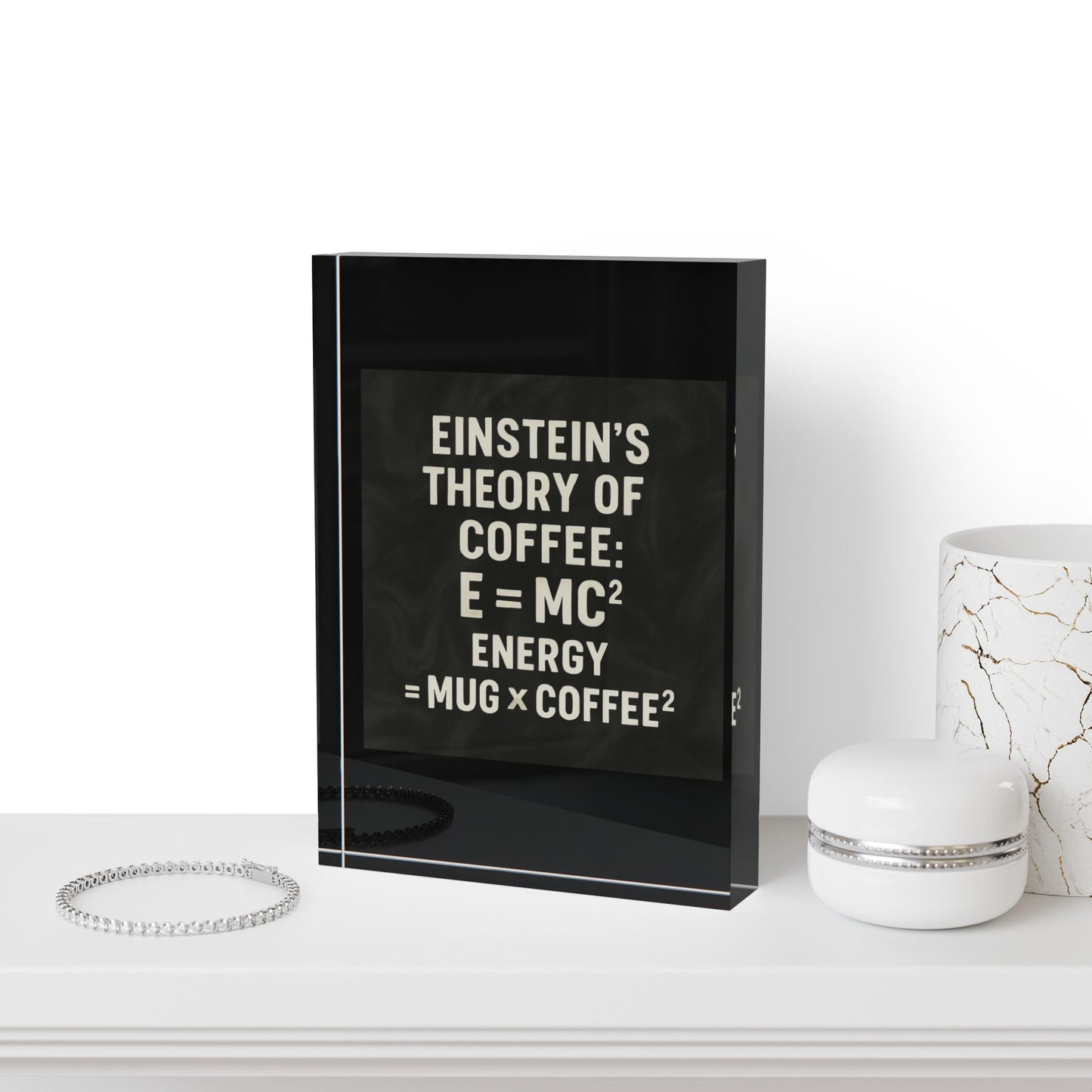 Einstein's Theory Of Coffee Acrylic Photo Block