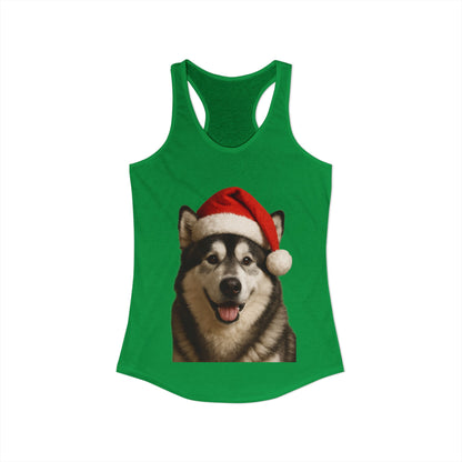 Santa Paws Malamute Women's Racerback Tank
