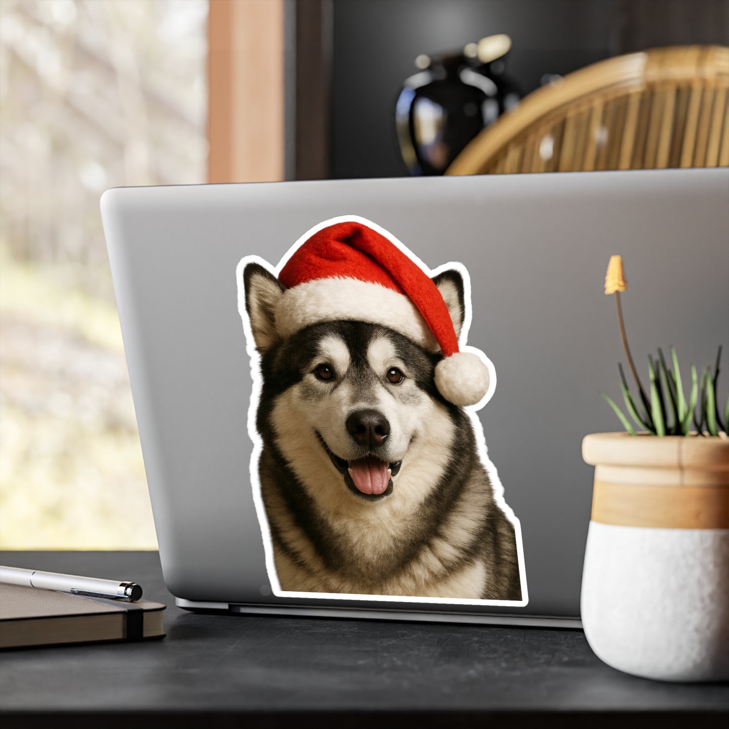 Santa Paws Malamute Vinyl Decal