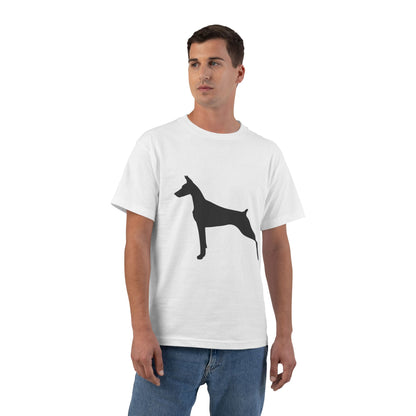 Doberman Silhouette Men's Short-Sleeve Crewneck Tee