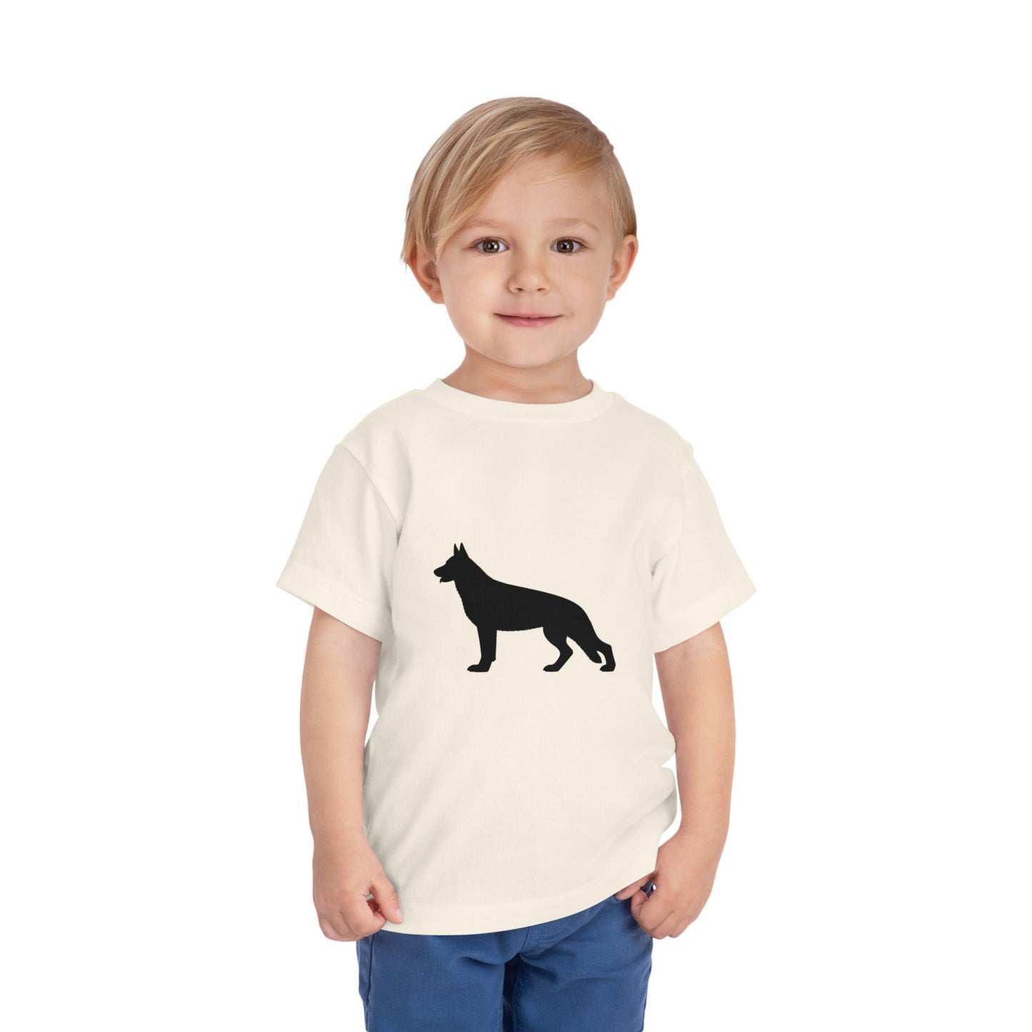 German Shepherd Silhouette Toddler Unisex Short Sleeve Crewneck Tee