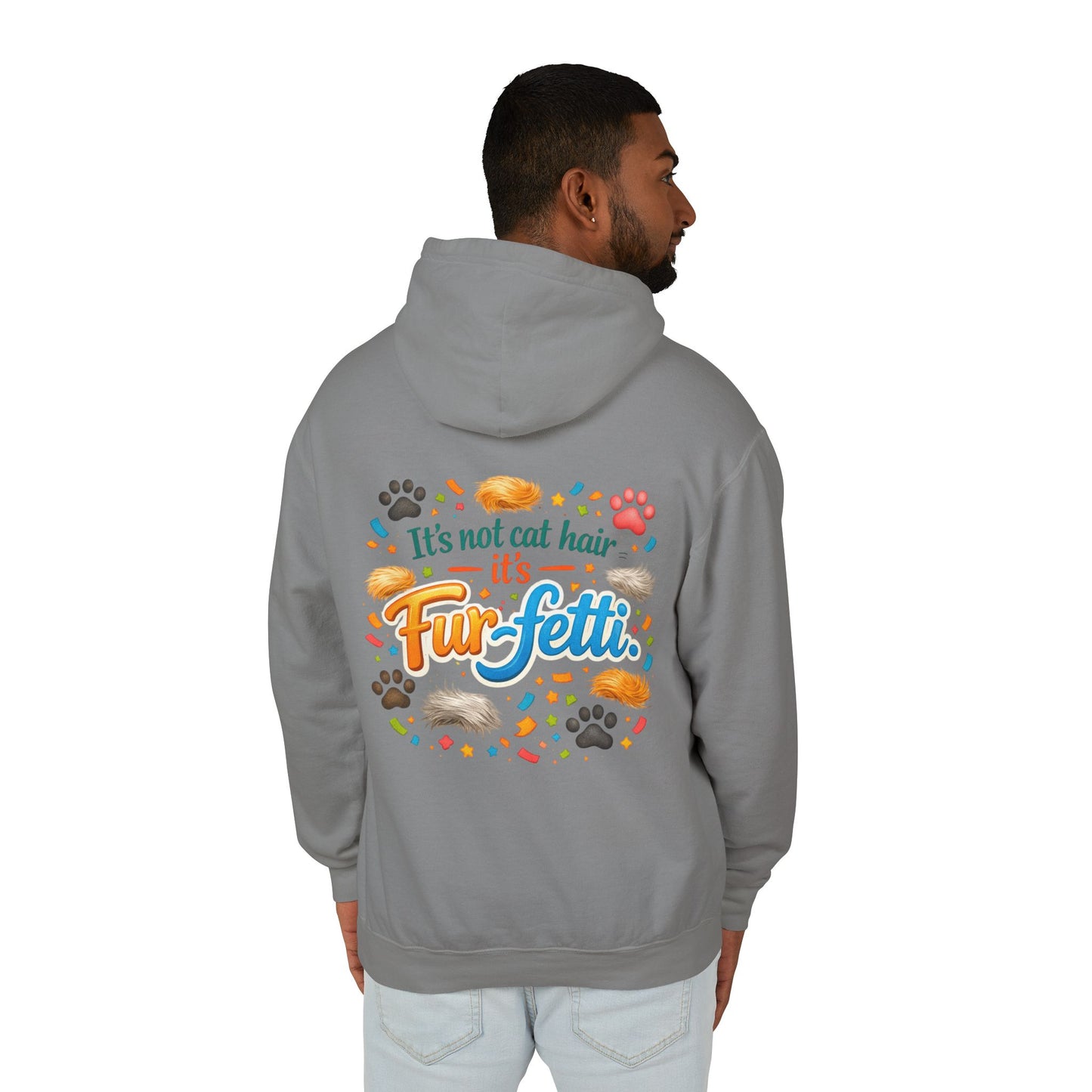 Fur-Fetti Cat Unisex Lightweight Hoodie