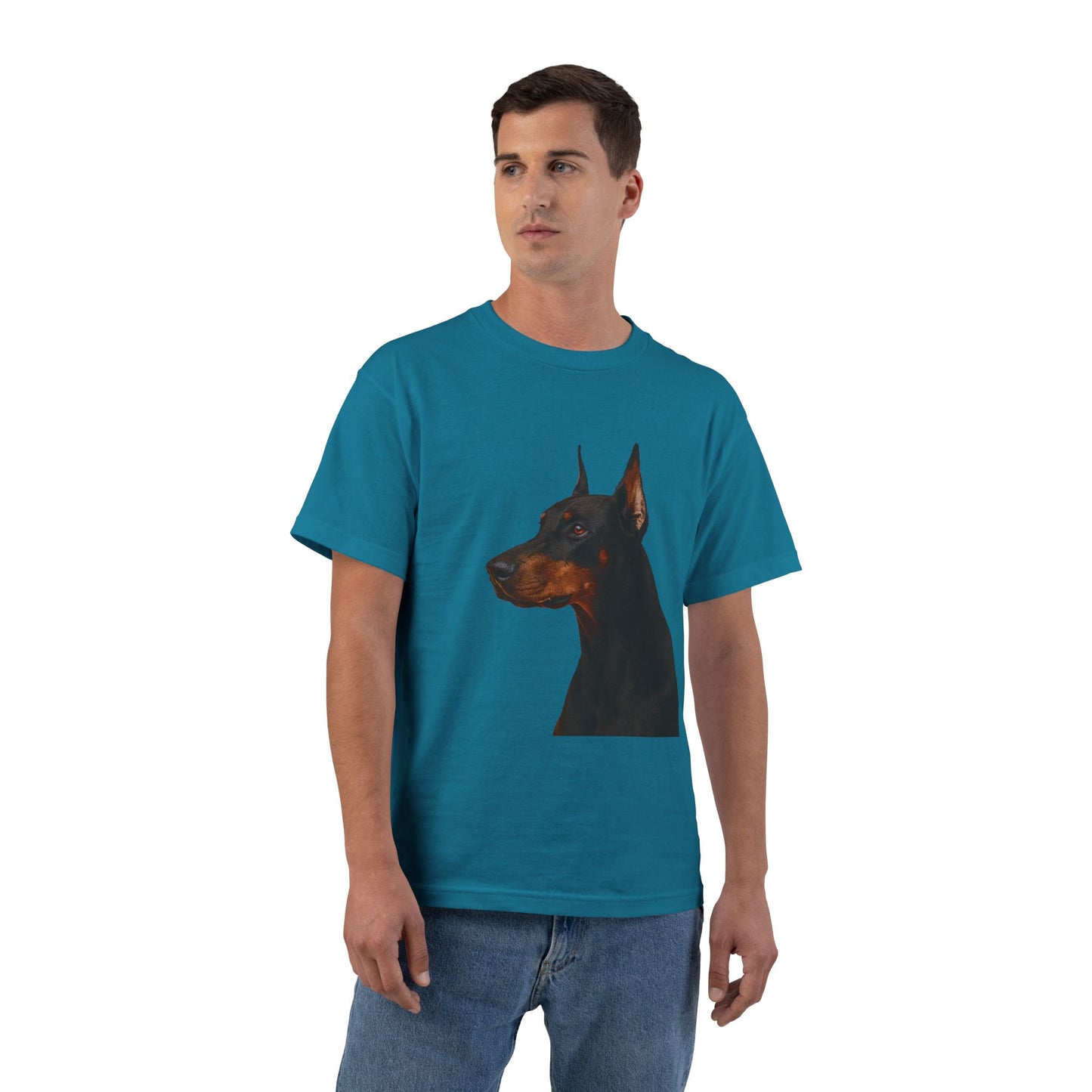 Doberman Head Men's Short-Sleeve Crewneck Tee