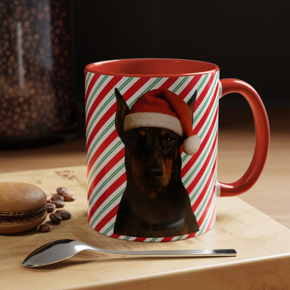 Santa Paws Doberman 2-Tone Coffee Mug