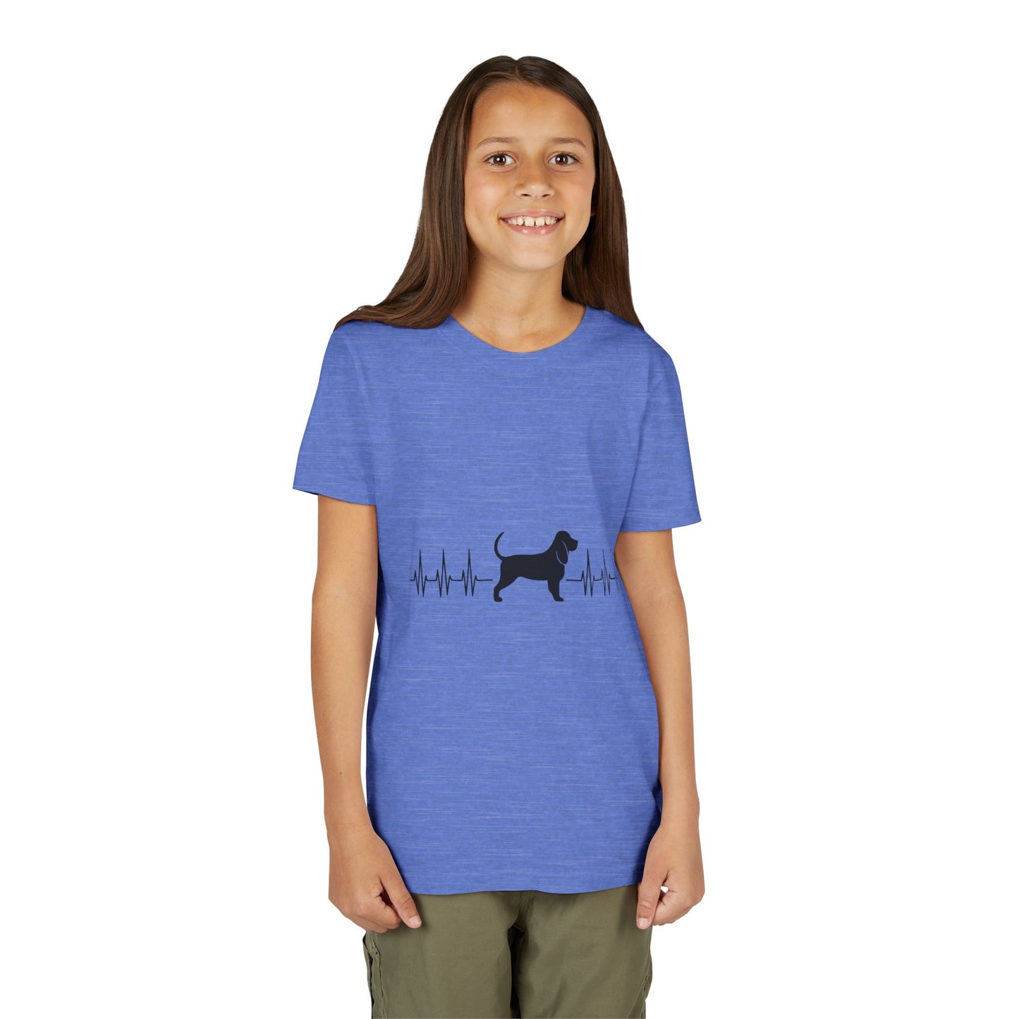 My Heart Beats For Bloodhounds Youth Unisex Short Sleeve Crewneck Tee
