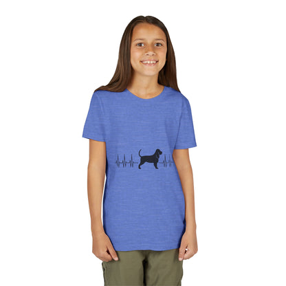 My Heart Beats For Bloodhounds Youth Unisex Short Sleeve Crewneck Tee