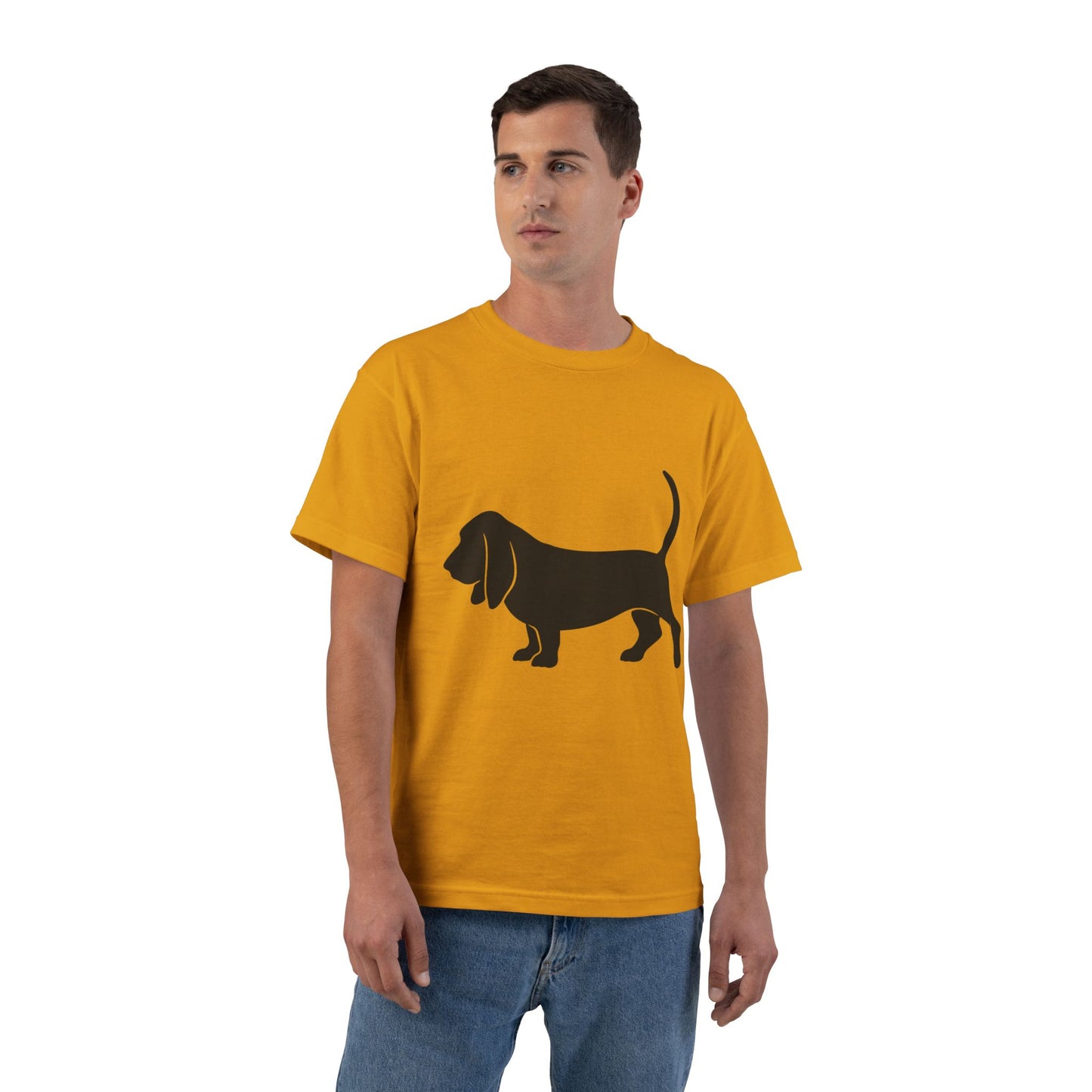 Basset Silhouette Men's Short-Sleeve Crewneck Tee