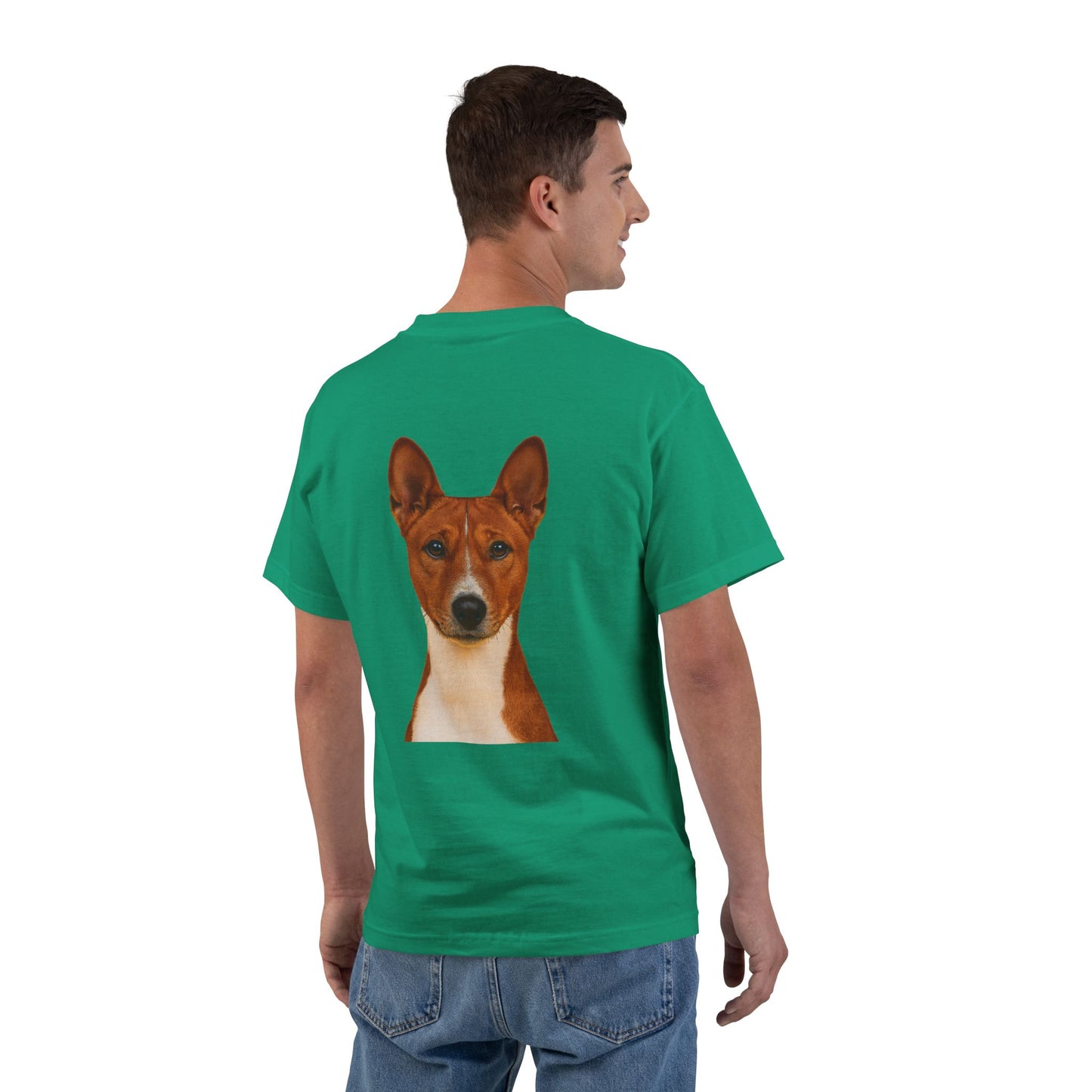 Basenji Head Men's Short-Sleeve Crewneck Tee