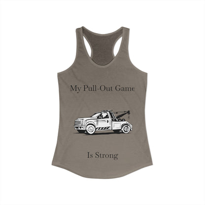 Pull Out Wheel Lift Tow Truck Women's Racerback Tank