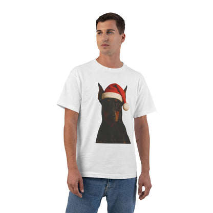 Santa Paws Doberman Men's Short-Sleeve Crewneck Tee