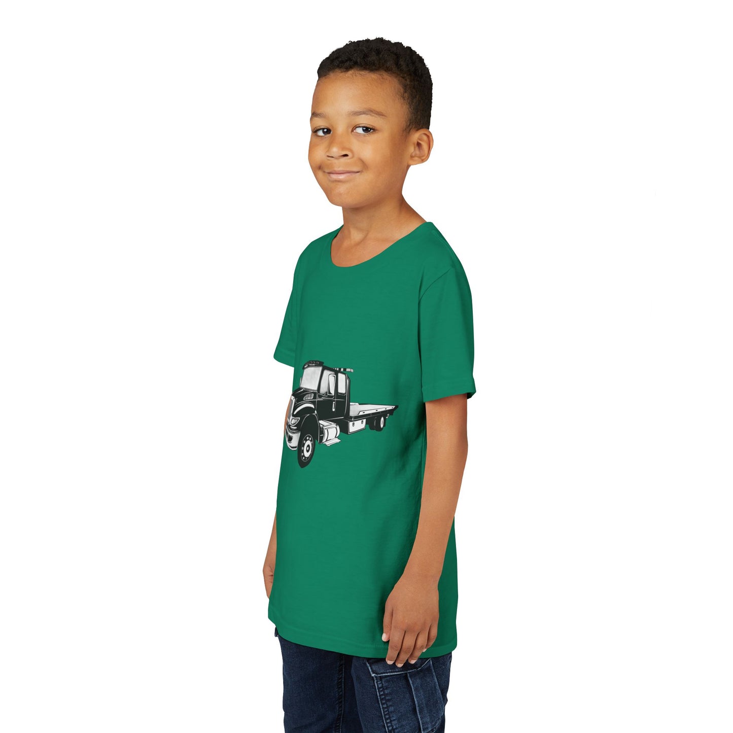 Flatbed Tow Truck Youth Unisex Short Sleeve Crewneck Tee